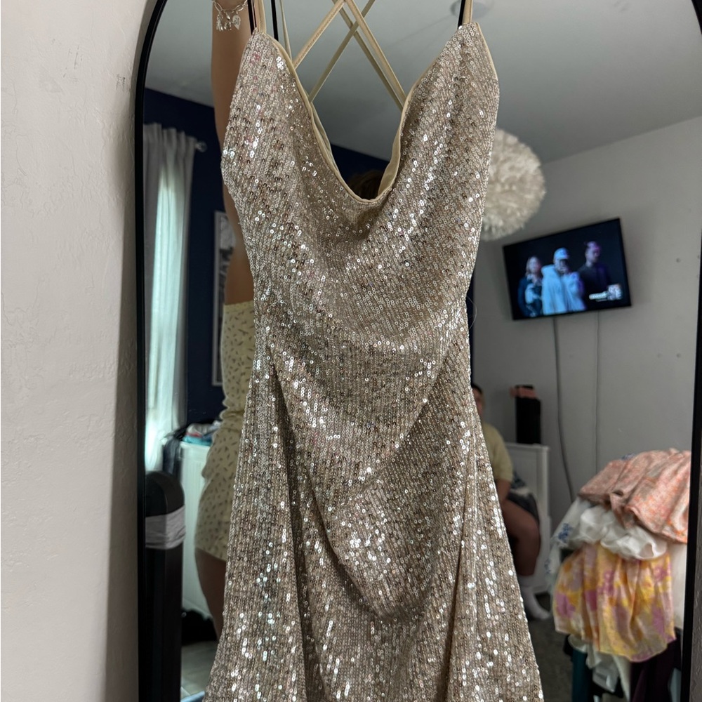 H&M Divided Beige Sequin Skirt